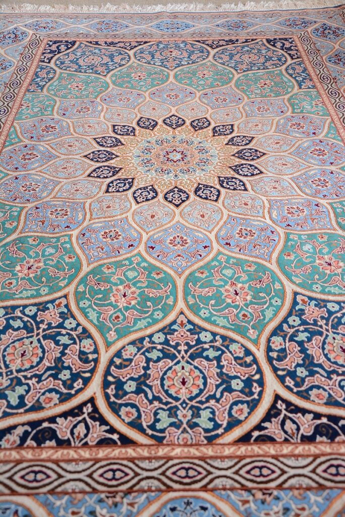 イスファハン》ペルシャ絨毯 ブルー系美しいモスク天井柄 | 愛知県岡崎